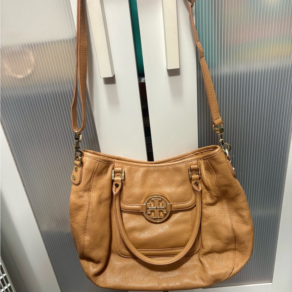 Tory Burch Camel Leather Shoulder Bag